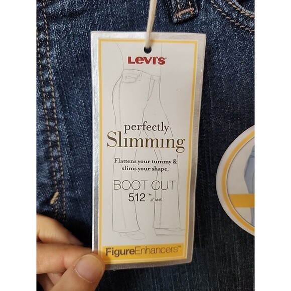 Levis 512 Perfectly Slimming Bootcut Jeans Women 16 Blue Medium Wash Stretch NEW - Picture 5 of 10